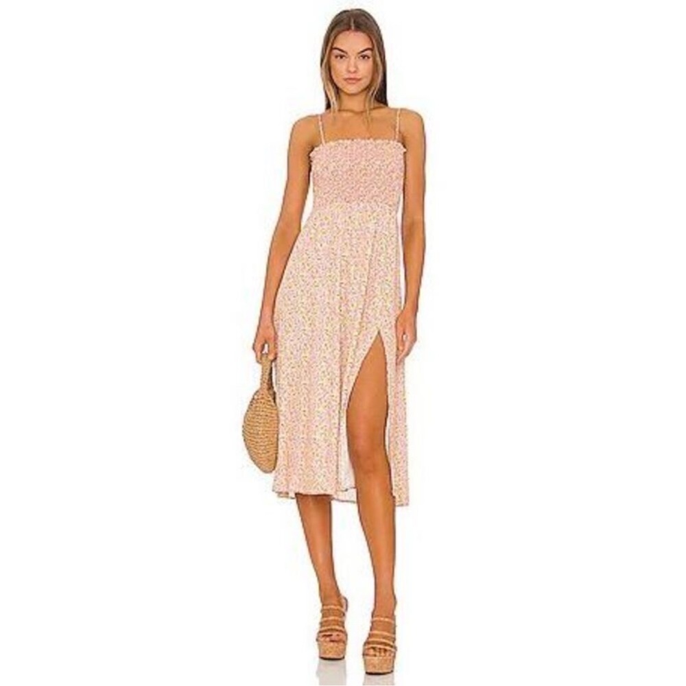 Resa Revolve Ashley Midi Dress Floral Pale Pink Size Large